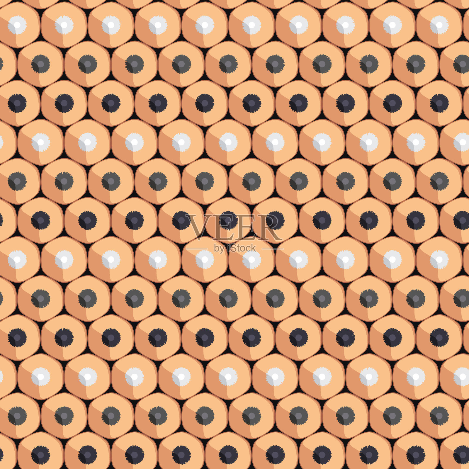 简单铅笔的无缝图案。插画图片素材