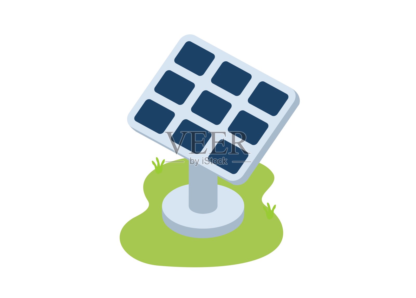 太阳能板。简单的平面插图在等距视图。插画图片素材