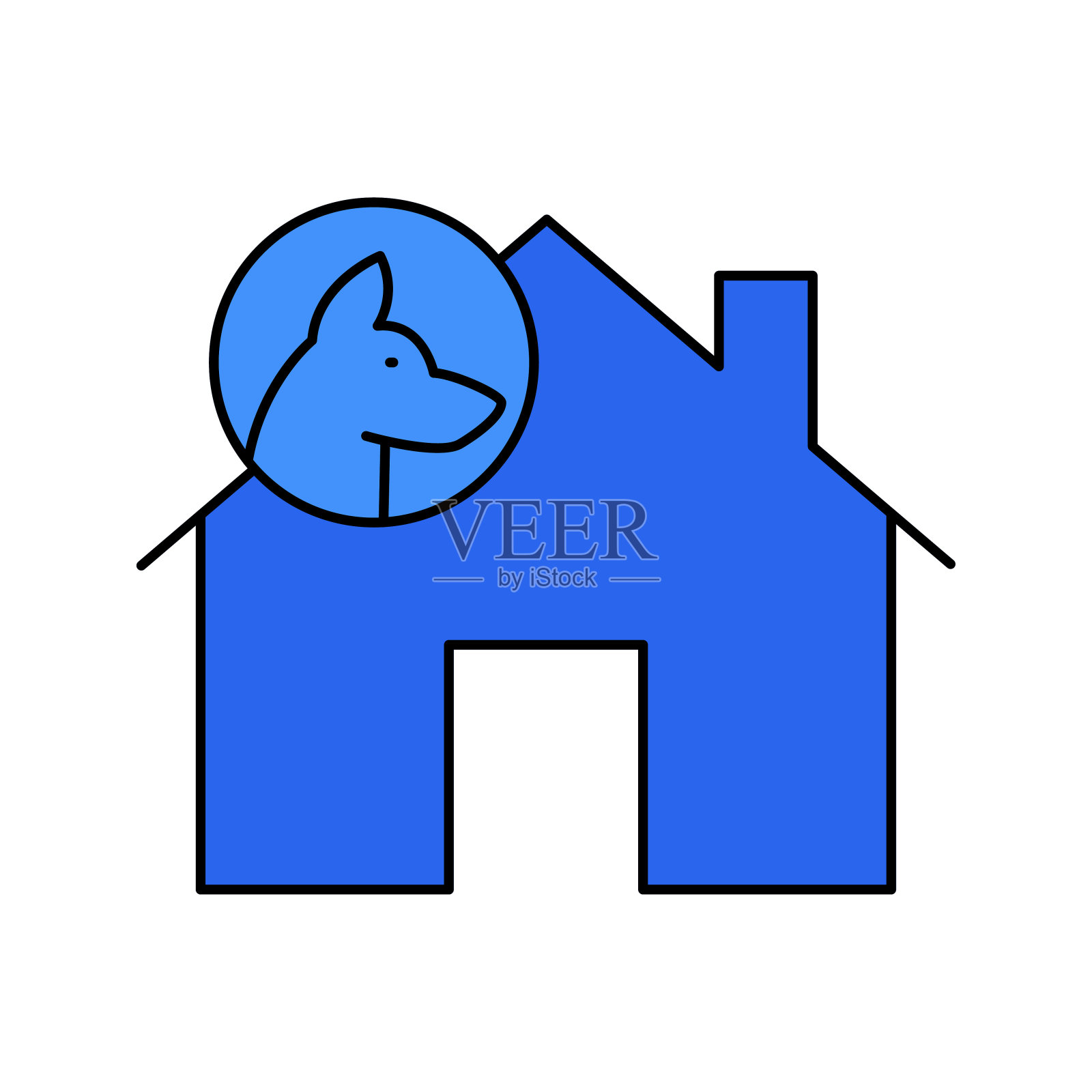 狗家安全图标矢量插画图片素材