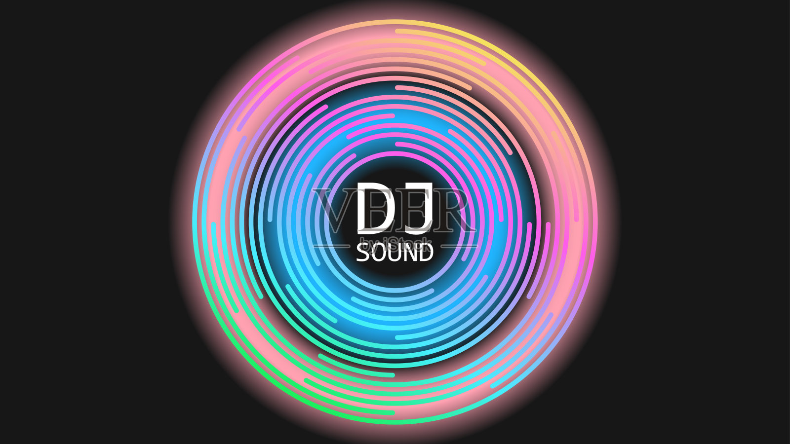 多色音乐唱片。抽象的背景插画图片素材