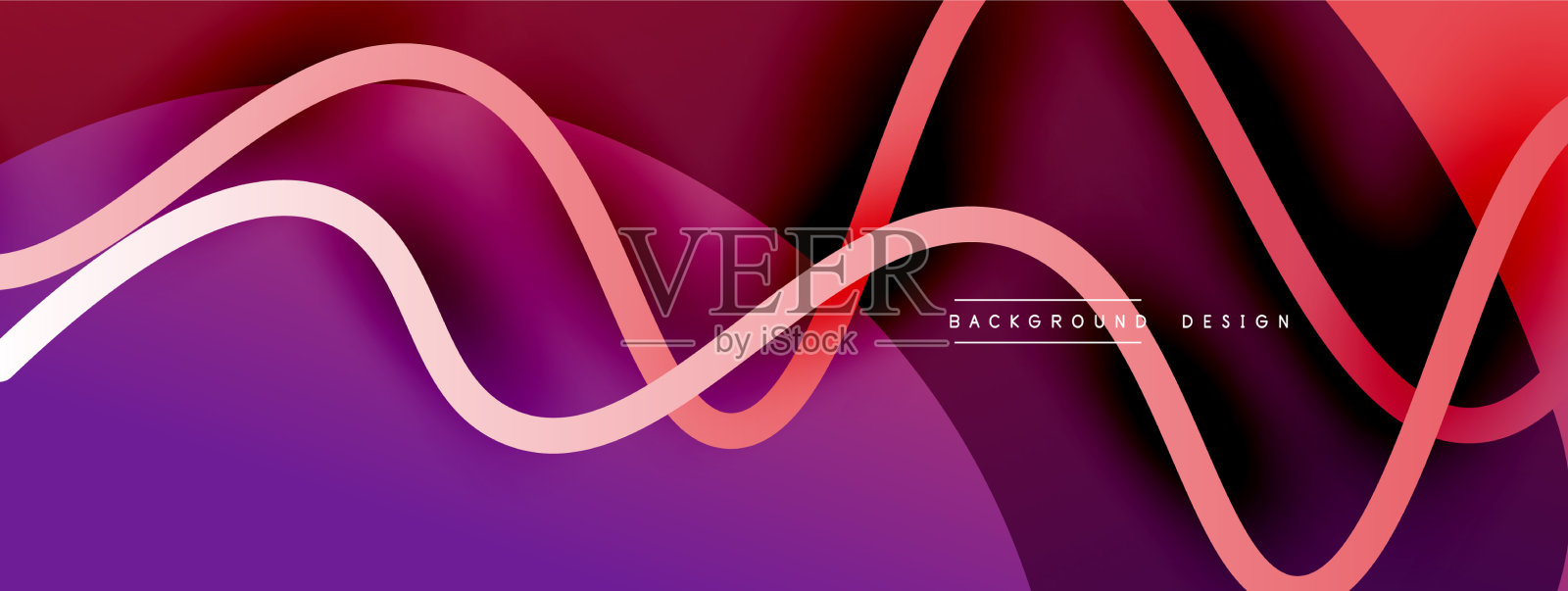 摘要梯度背景与波浪线同用插画图片素材