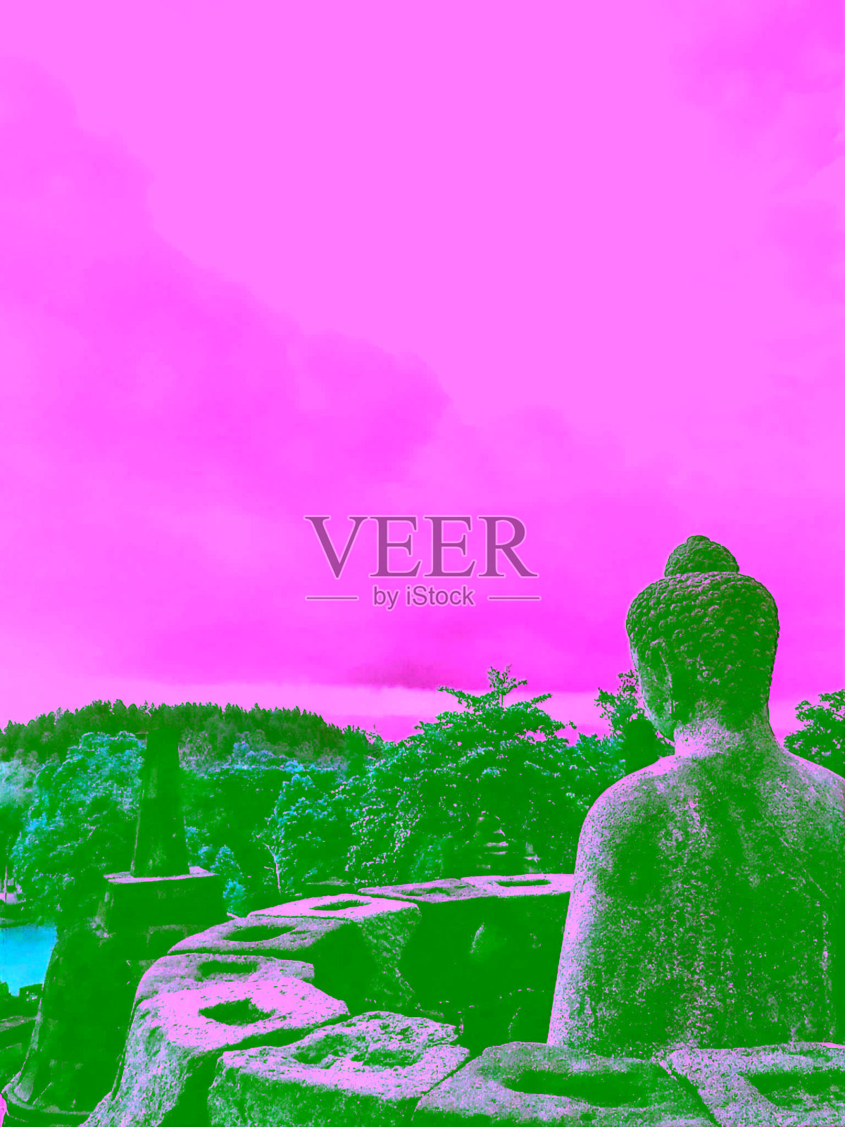 寺庙旅游公园-婆罗浮杜鲁公园-美丽的地方和自然，玛琅市，印度尼西亚照片摄影图片