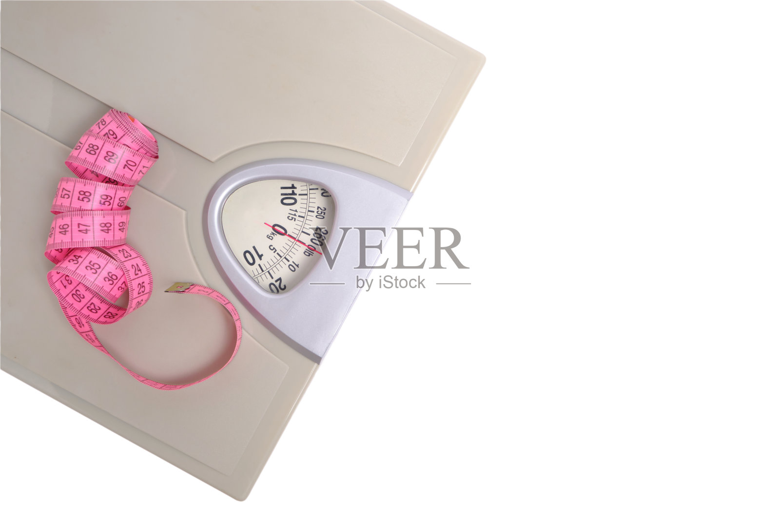 带卷尺的秤，象征和概念减肥，运动和健身。照片摄影图片