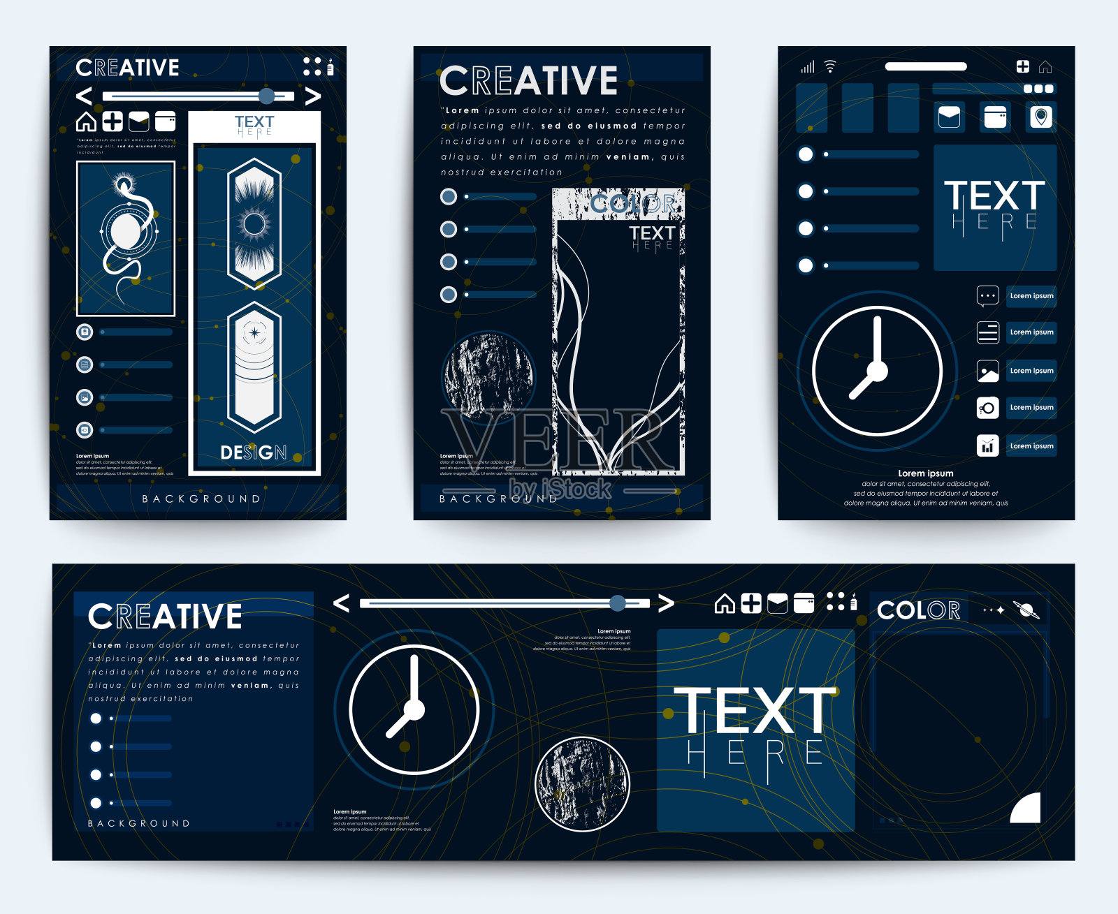 业务项目的页面设计模板。色彩渐变背景的阴影封面页设计模板素材