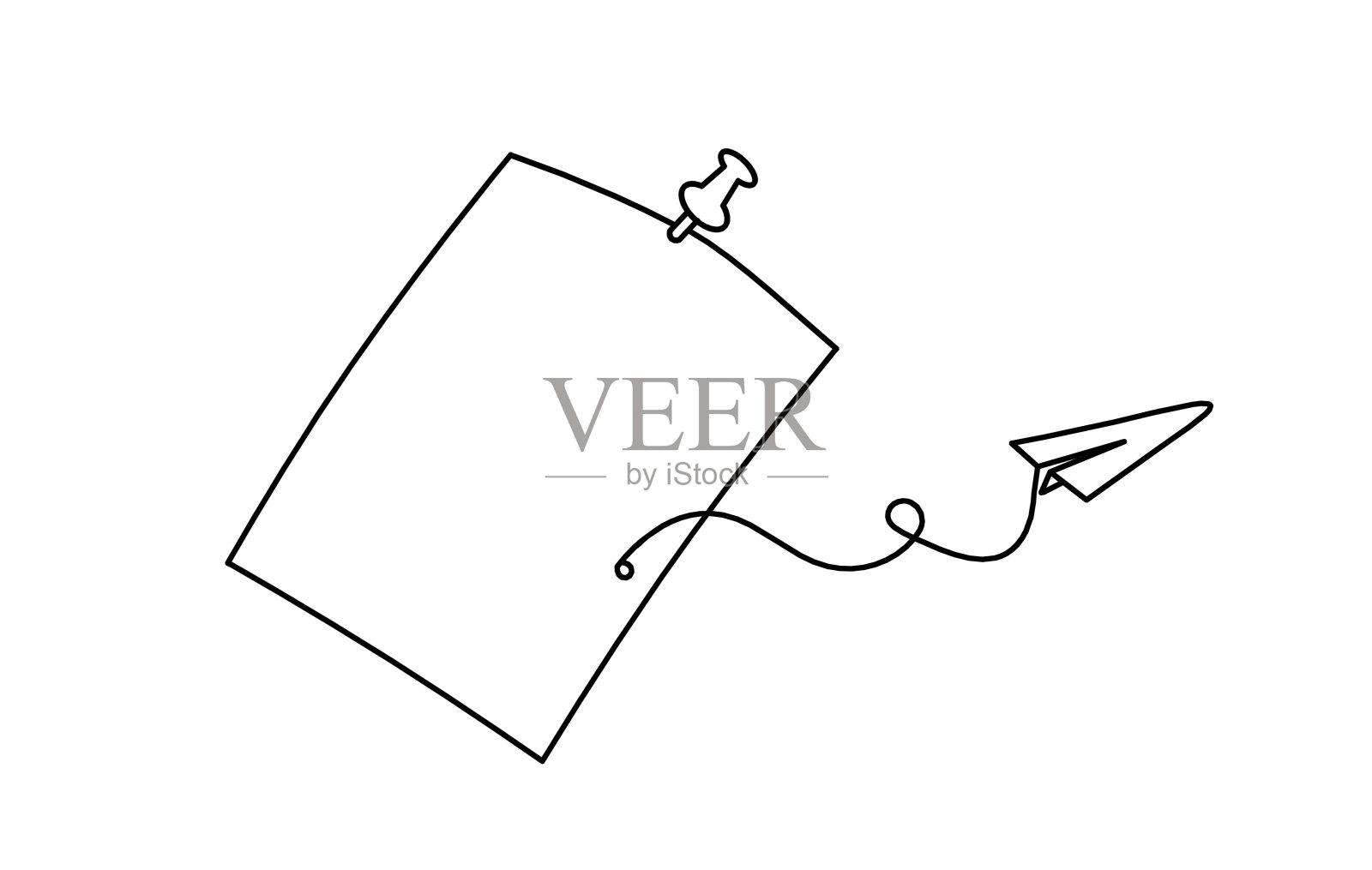 在白色背景上以纸平面画线的抽象纸插画图片素材