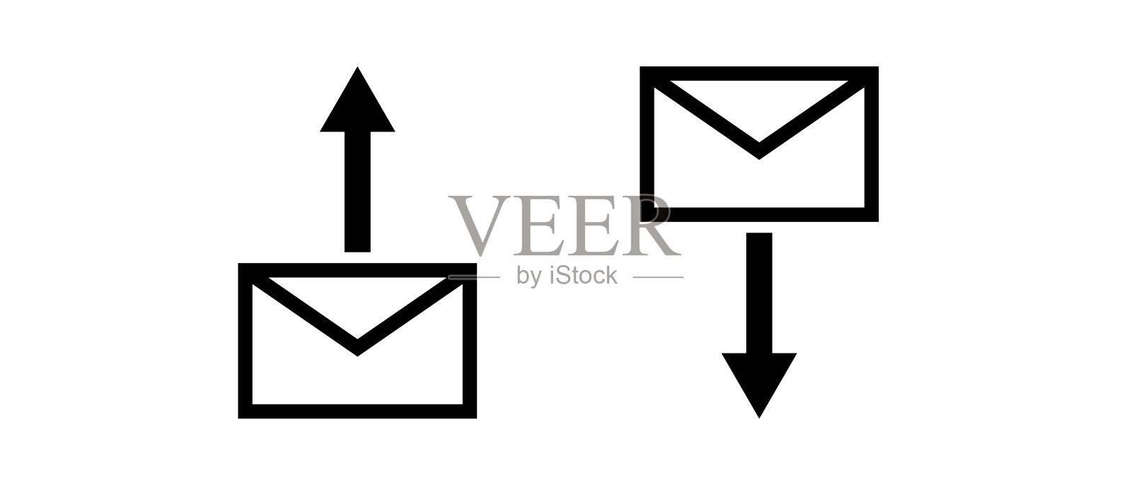 用来收发邮件的图标。向量。图标素材