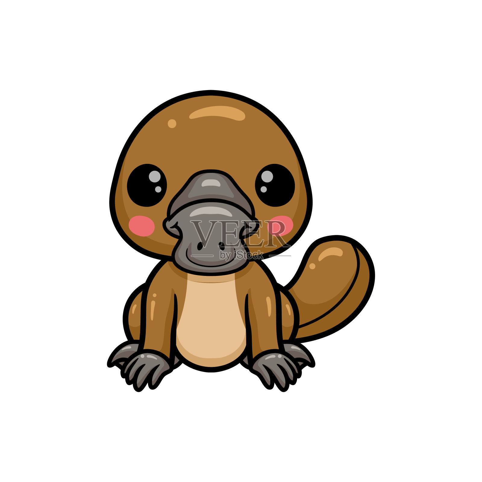 可爱的鸭嘴兽宝宝卡通造型设计元素图片