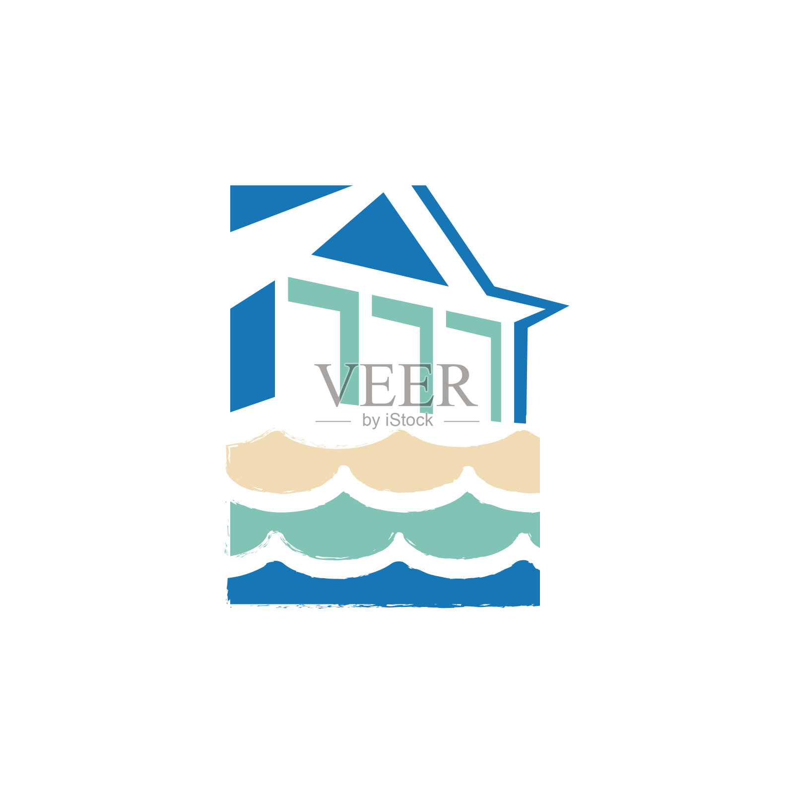 摘要色彩鲜艳的家居标志设计模板插画图片素材