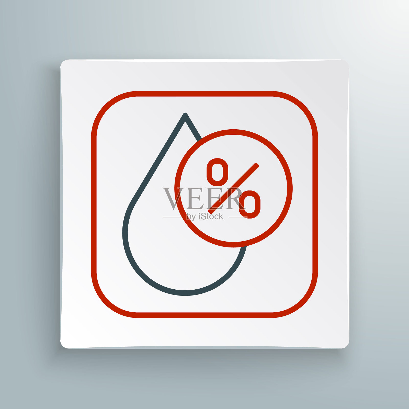 线水滴百分比图标孤立在白色背景上。湿度分析。色彩斑斓的轮廓的概念。向量插画图片素材