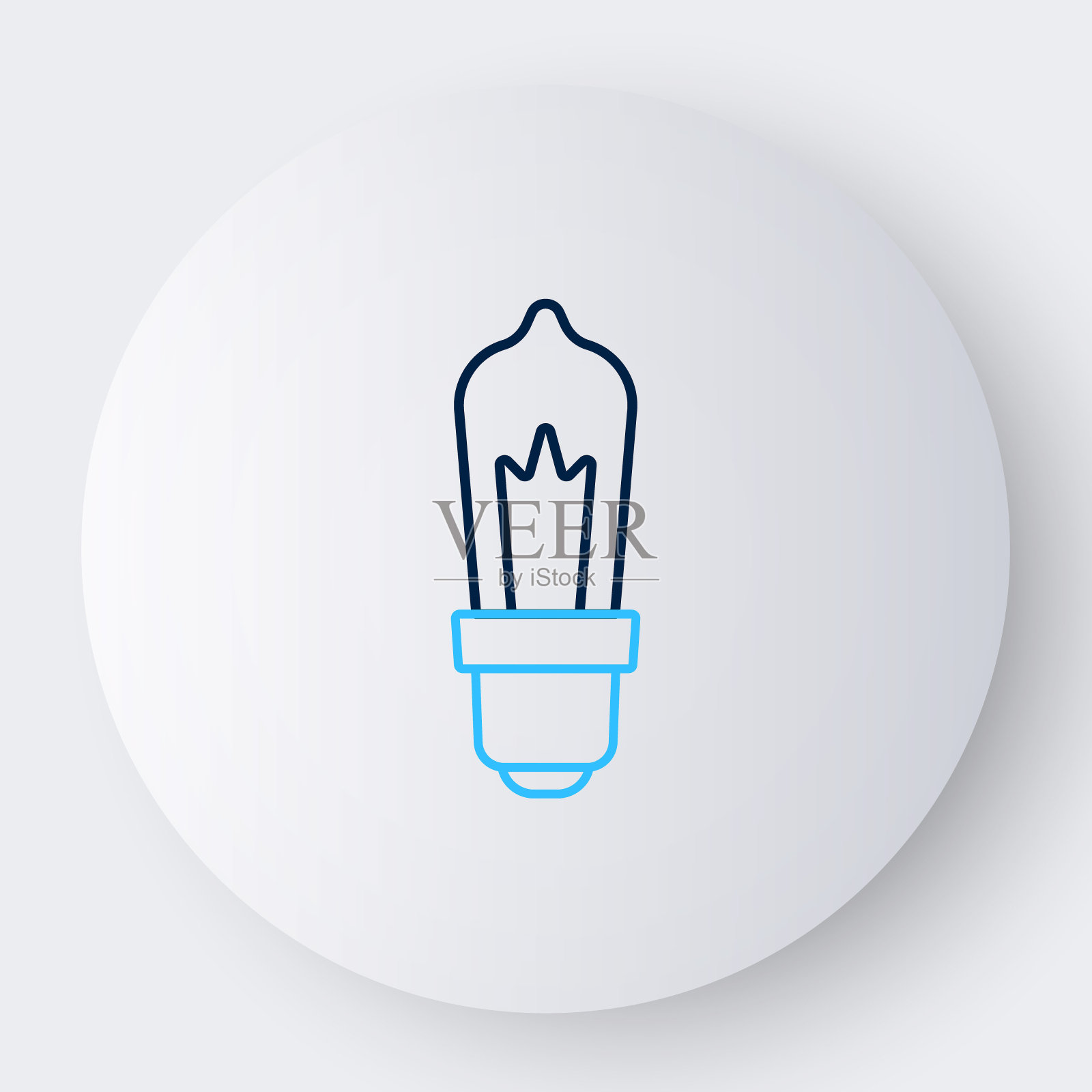 线灯泡与概念的想法图标孤立在白色背景上。能量和思想的象征。灵感的概念。色彩斑斓的轮廓的概念。向量图标素材