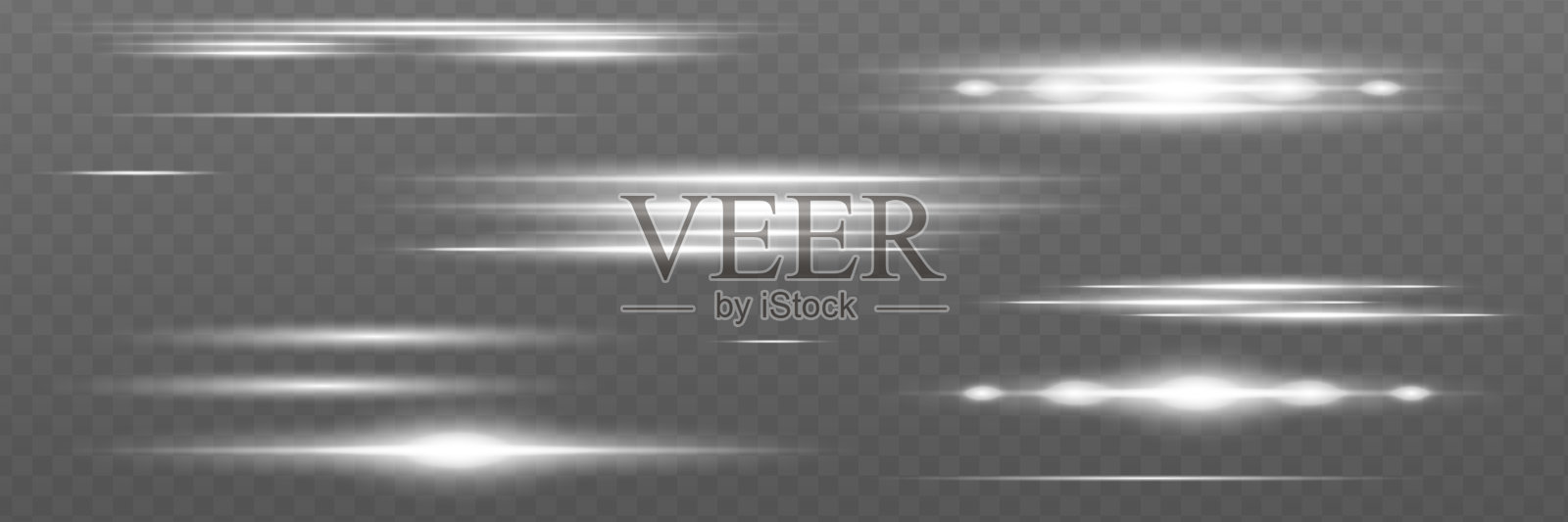 蓝色水平镜头光斑包。激光束,地平线插画图片素材