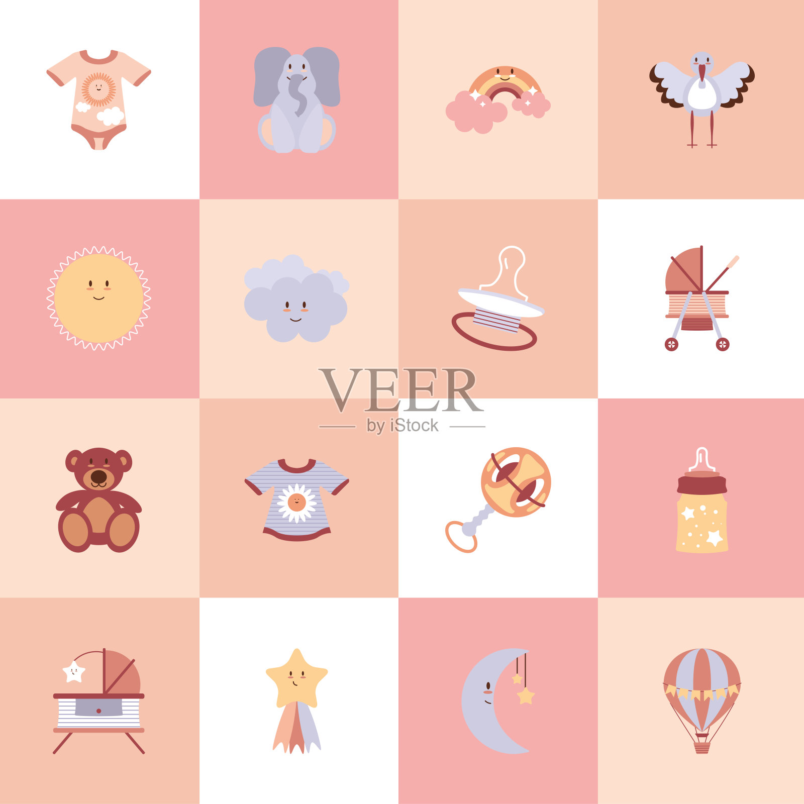 设置小配件插画图片素材