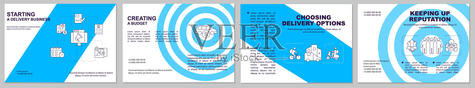 开始运送公司蓝色小册子模板设计模板素材
