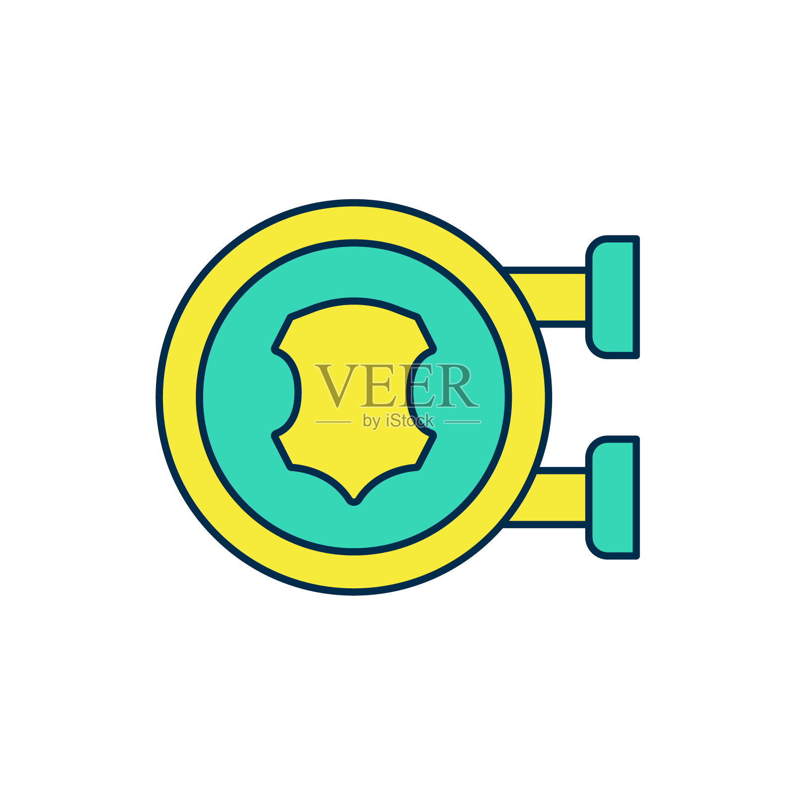 填充轮廓皮革图标孤立在白色背景。向量图标素材