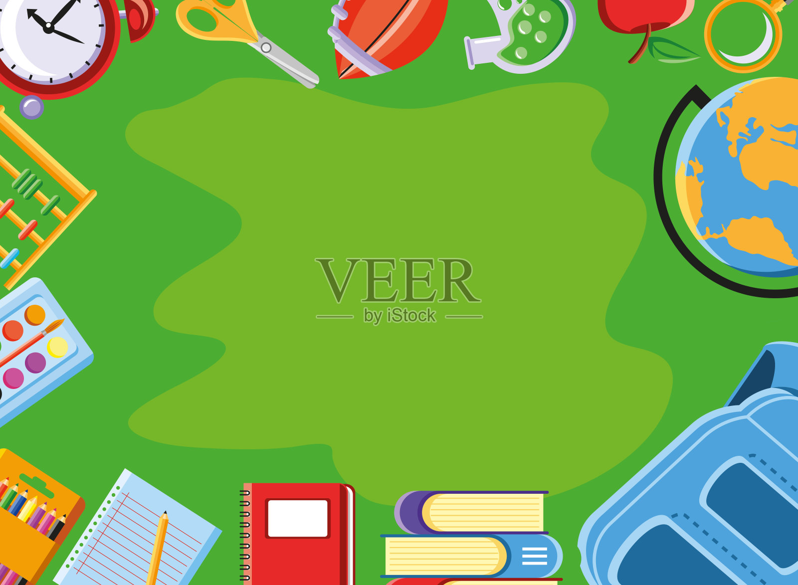 学校教育绿色背景插画图片素材