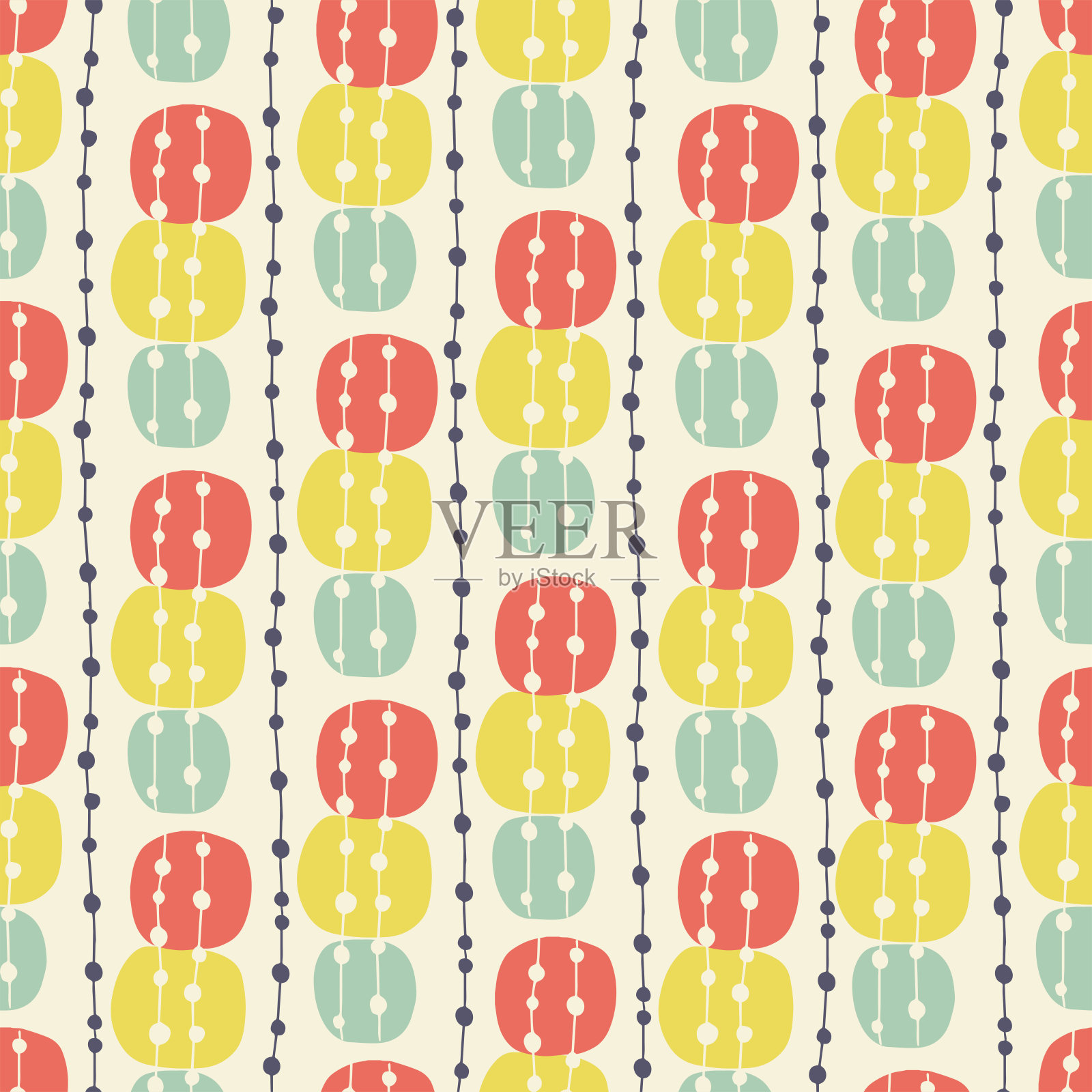 向量可爱的圆点条纹插图无缝重复模式婴儿，孩子，厨房印花织物和纺织品数字艺术品插画图片素材