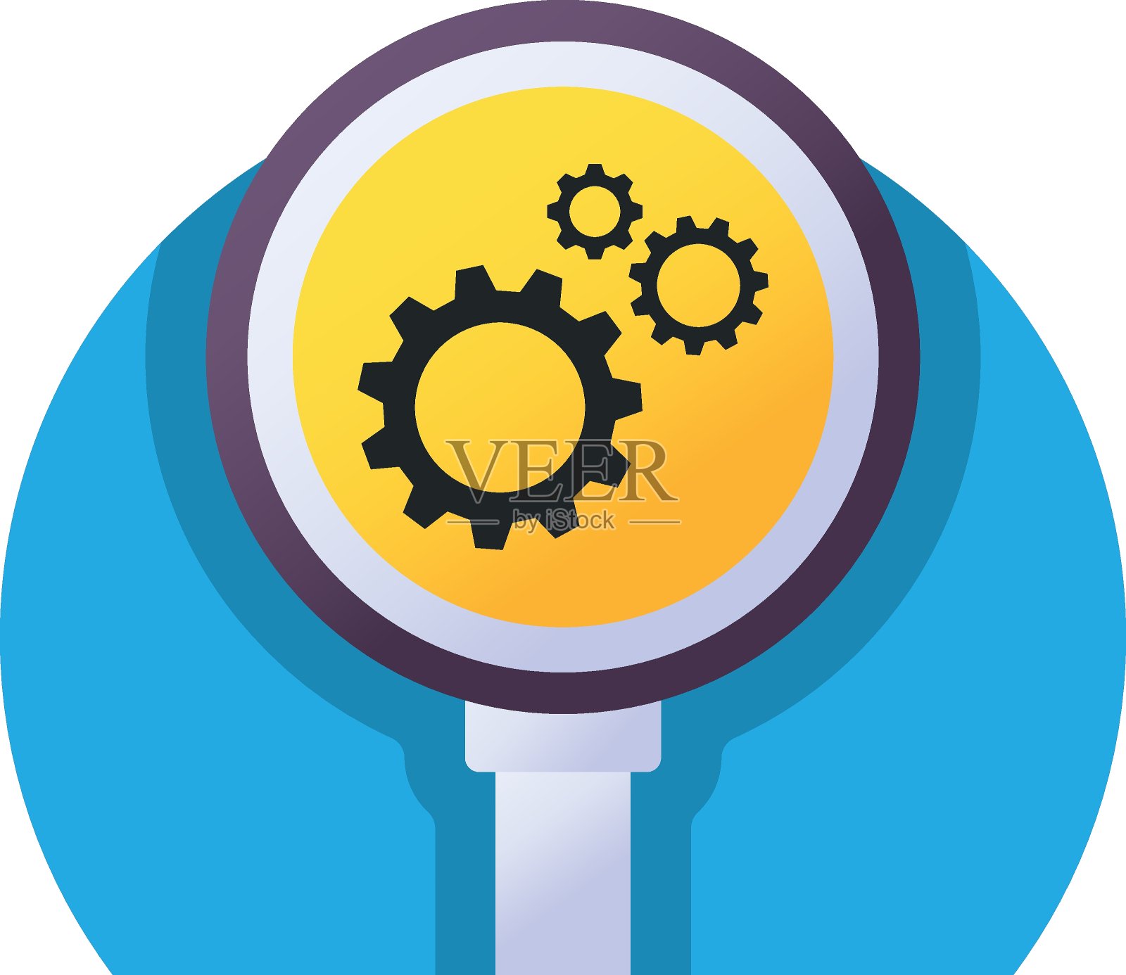 齿轮和齿轮在运动概念矢量图标设计，现代交通指导警告标志，监管和可识别的符号，强制性道路标志股票说明插画图片素材