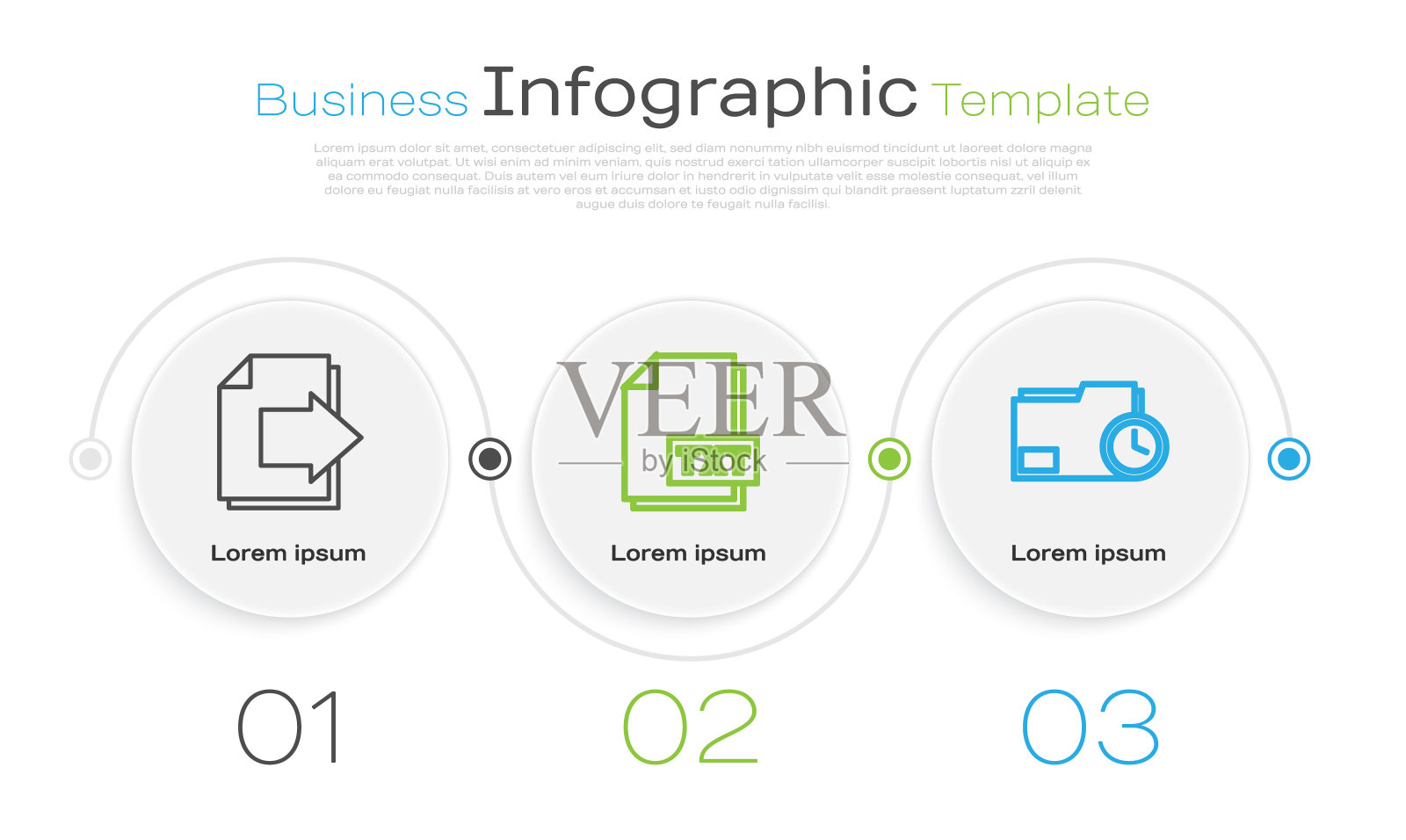 设置行下一页箭头，TXT文件文件和文件文件夹与时钟。业务信息模板。向量设计模板素材