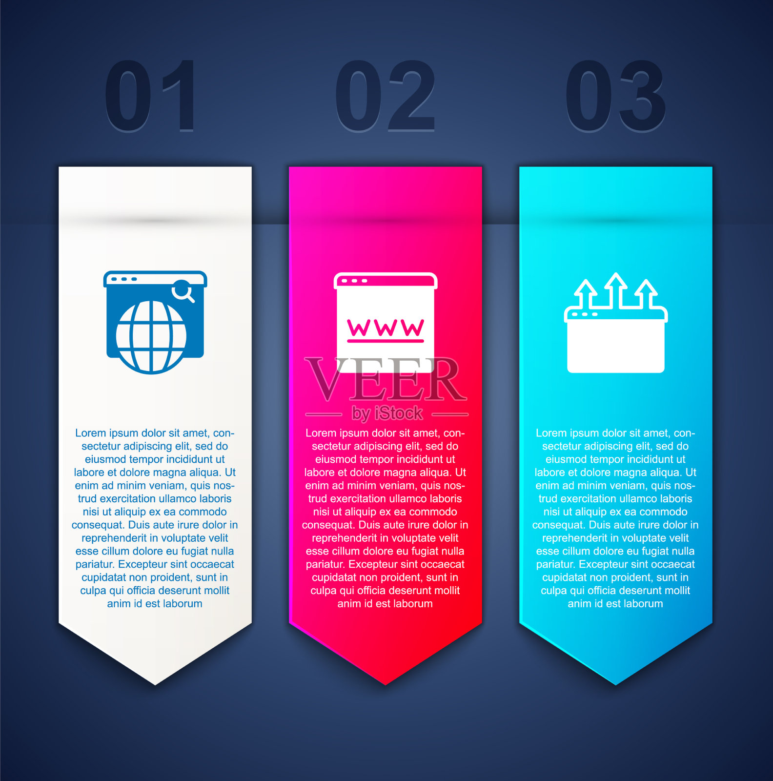 设置搜索引擎浏览器窗口和业务插画图片素材