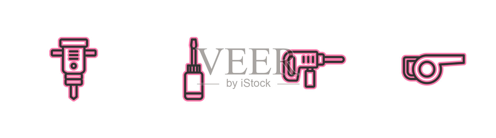 设置线路施工手提电钻图标素材