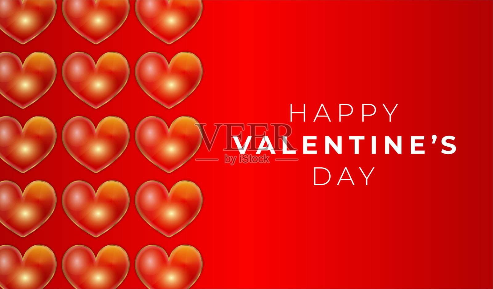 快乐的情人节插图与金心插画图片素材