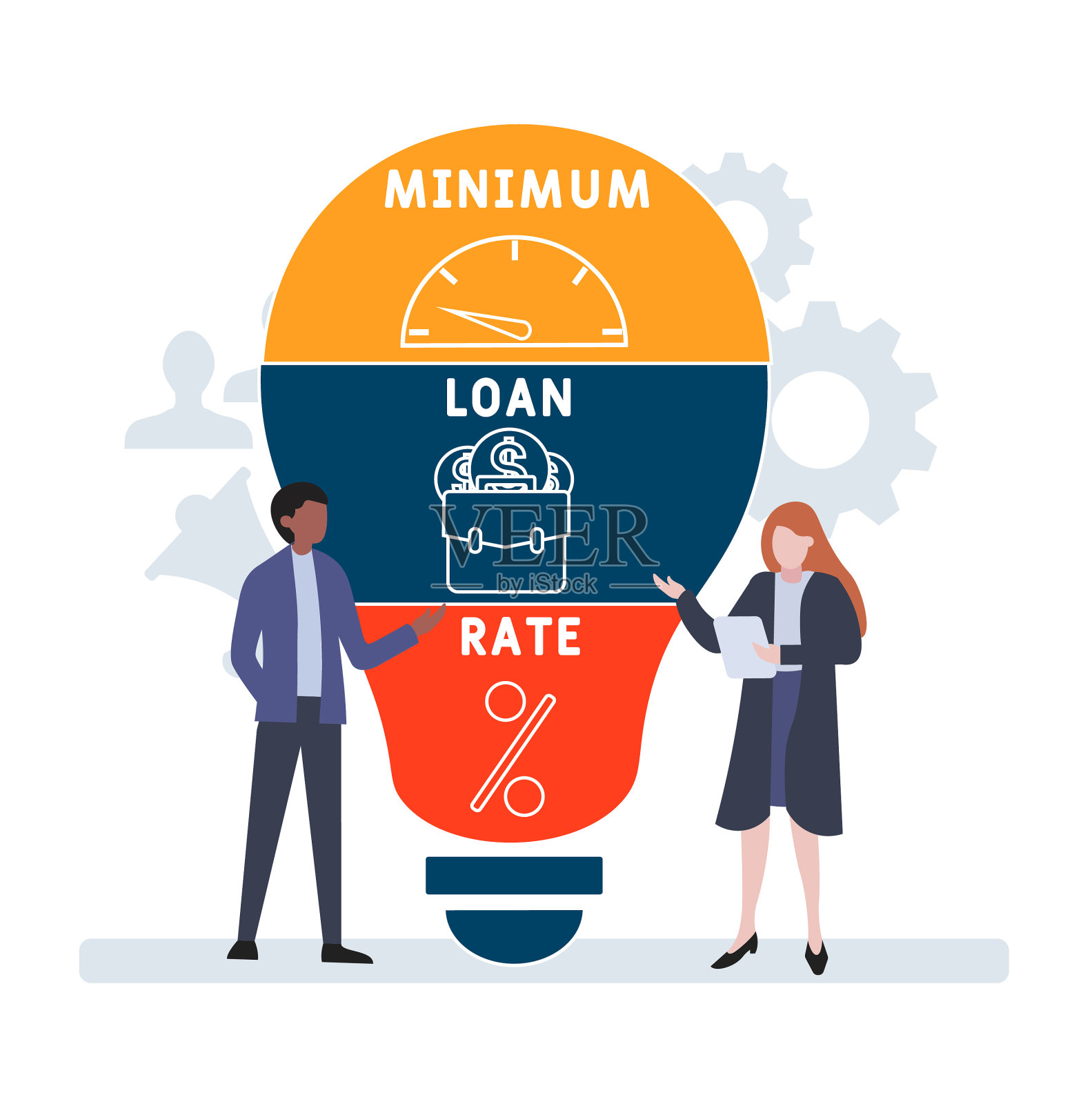 最低贷款利率的首字母缩写插画图片素材