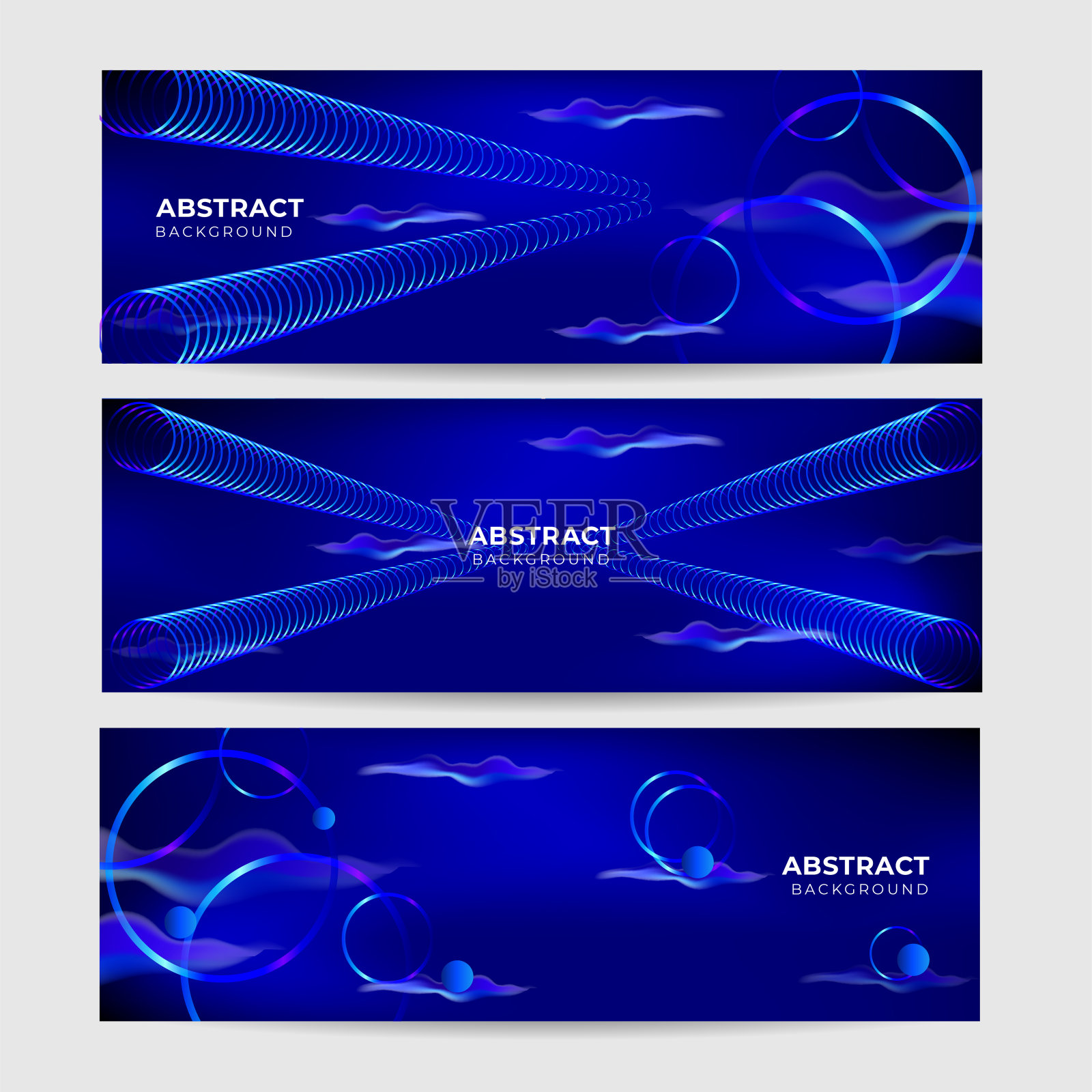 设置蓝色抽象横幅背景插画图片素材