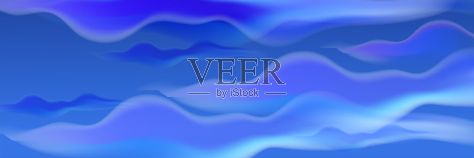 蓝色抽象横幅背景。插画图片素材