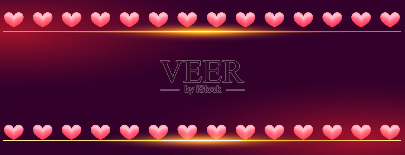 情人节横幅与心的边界设计插画图片素材