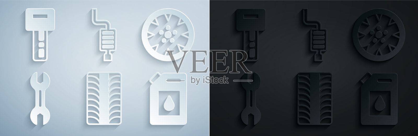 设置汽车轮胎轮胎合金扳手扳手图标素材