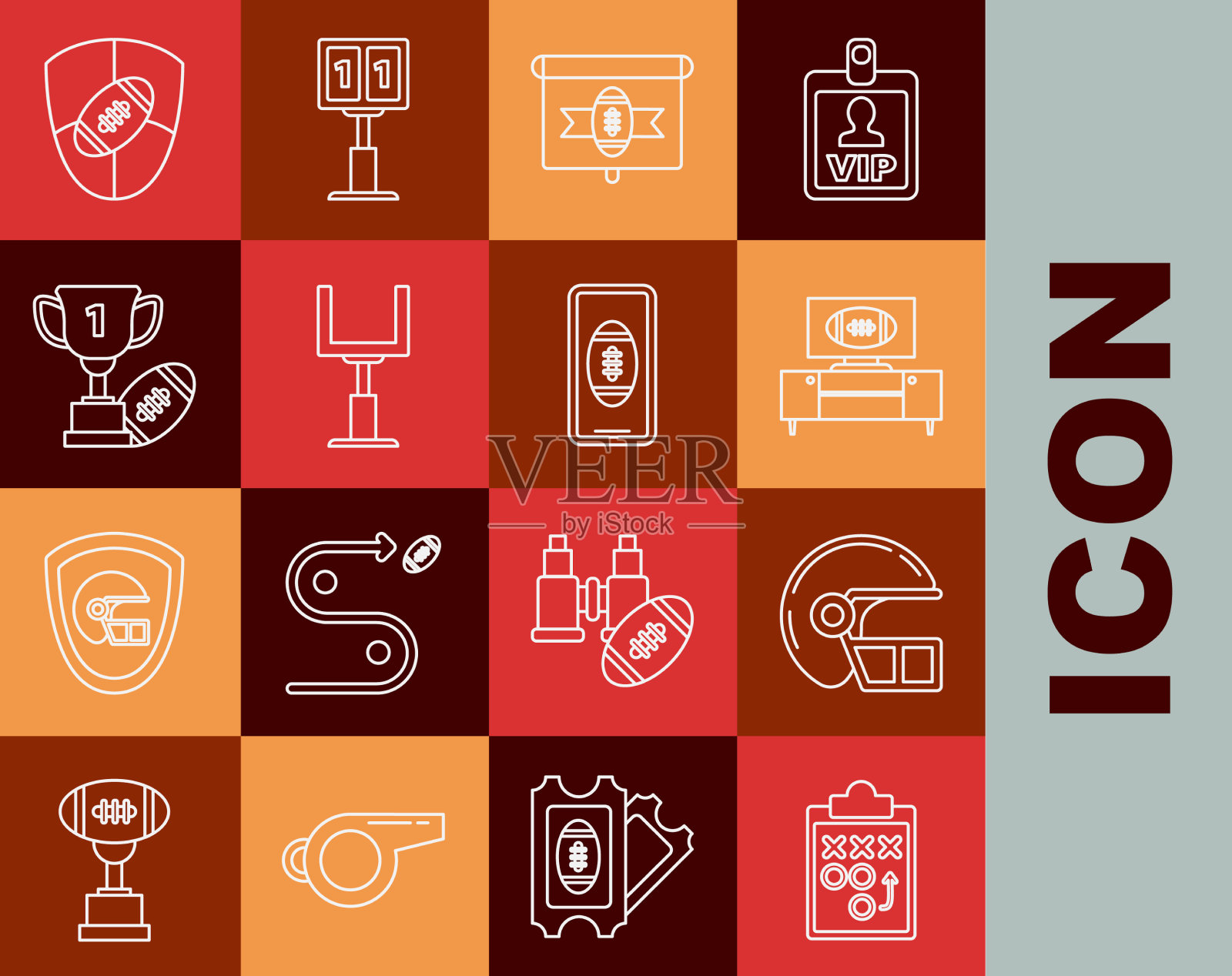 设定美国的线规划战略概念图标素材