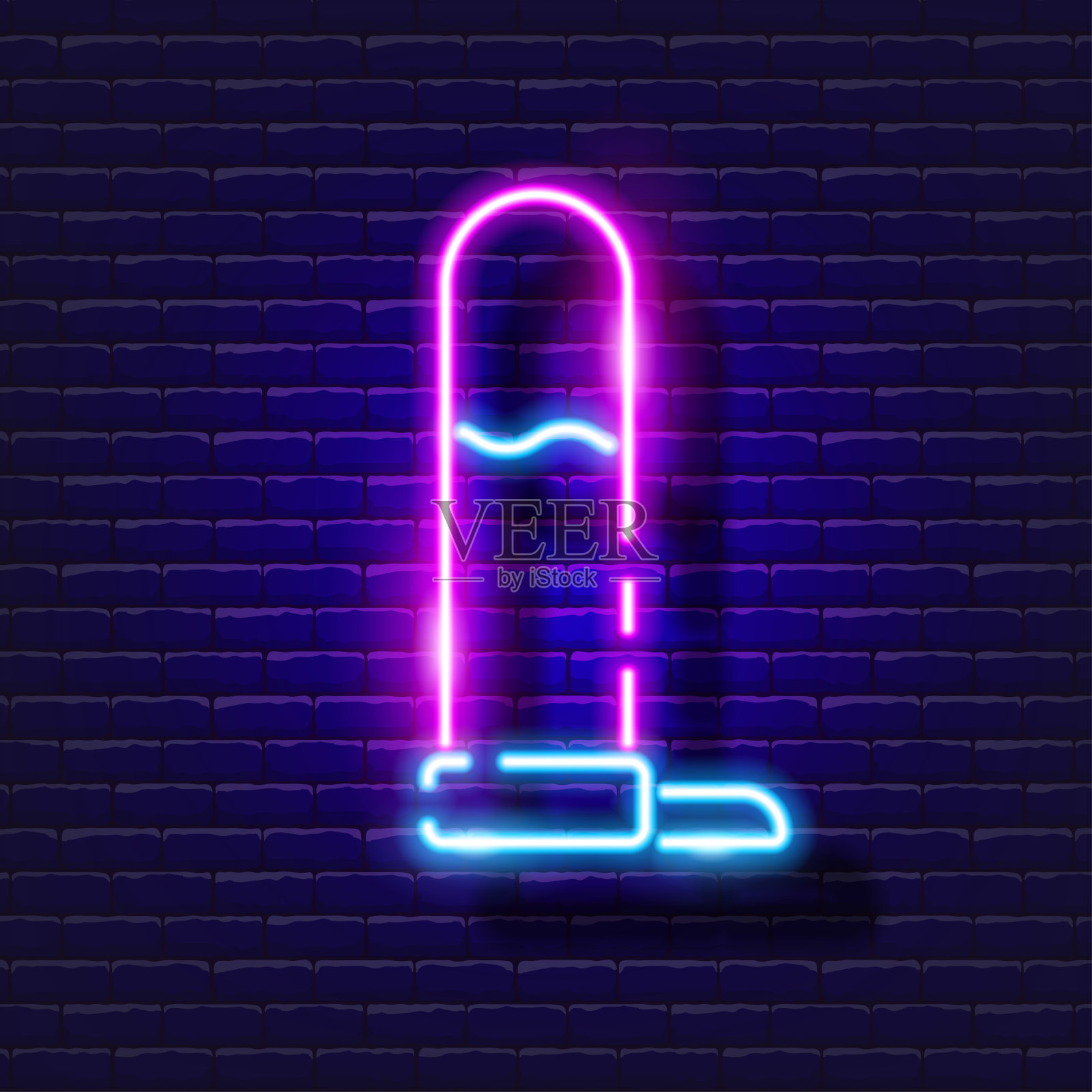 鸟饮者霓虹灯图标。矢量插图设计，网站，宠物店，兽医诊所。兽医的概念。插画图片素材