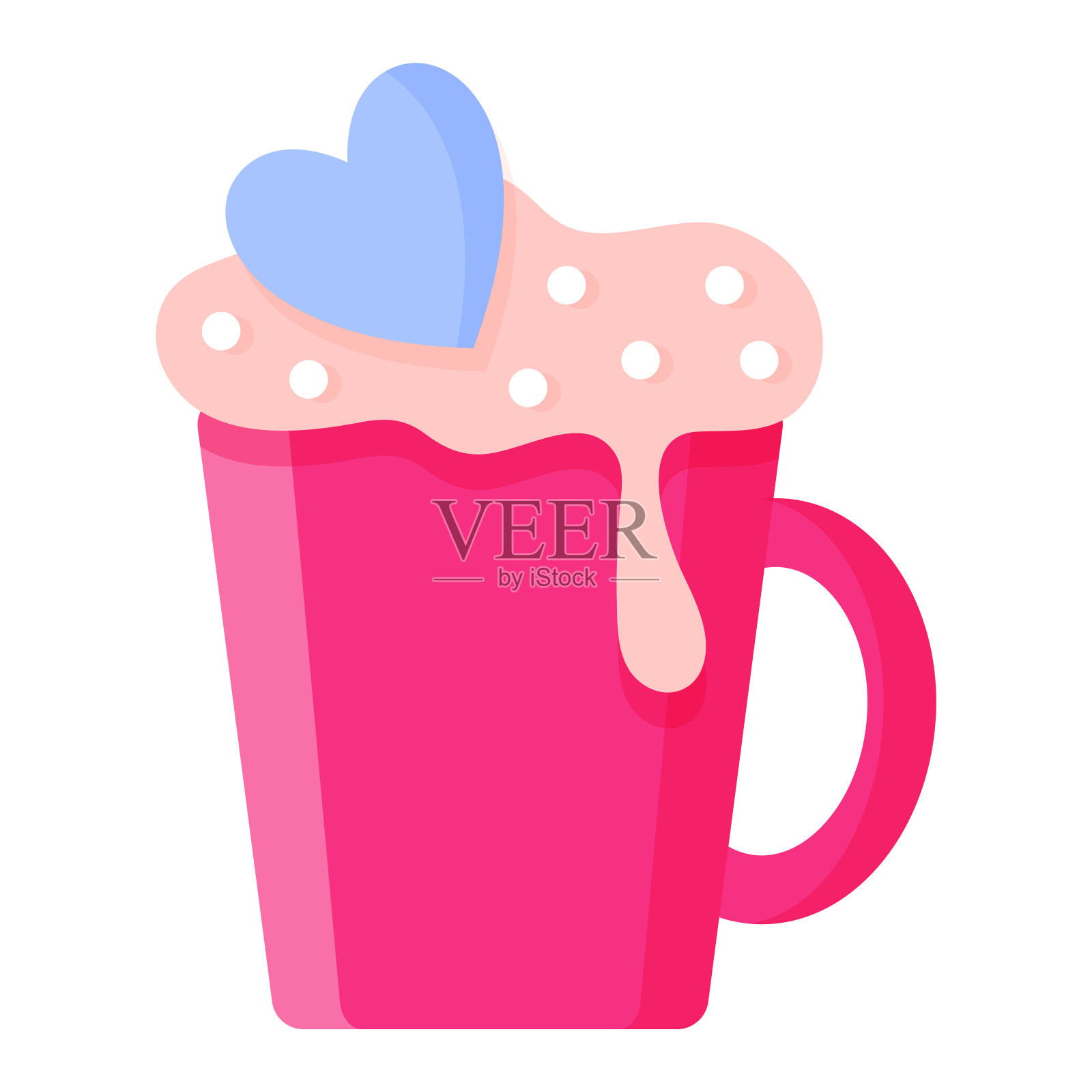 一杯用心的咖啡或卡布奇诺。设计元素图片