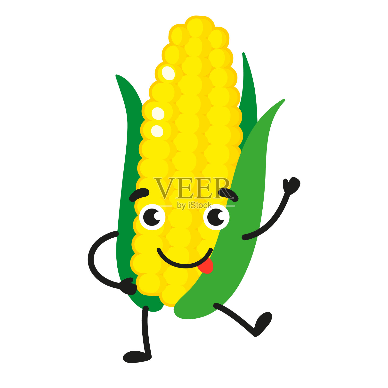 卡通玉米角色插画图片素材