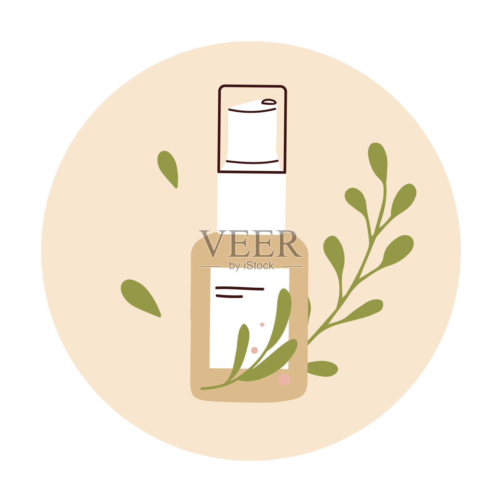 皮肤护理常规。天然的化妆品。韩国化妆品。手或面霜，面膜。美容程序矢量卡通。素食，残忍自由，有机生态草本产品。插画图片素材