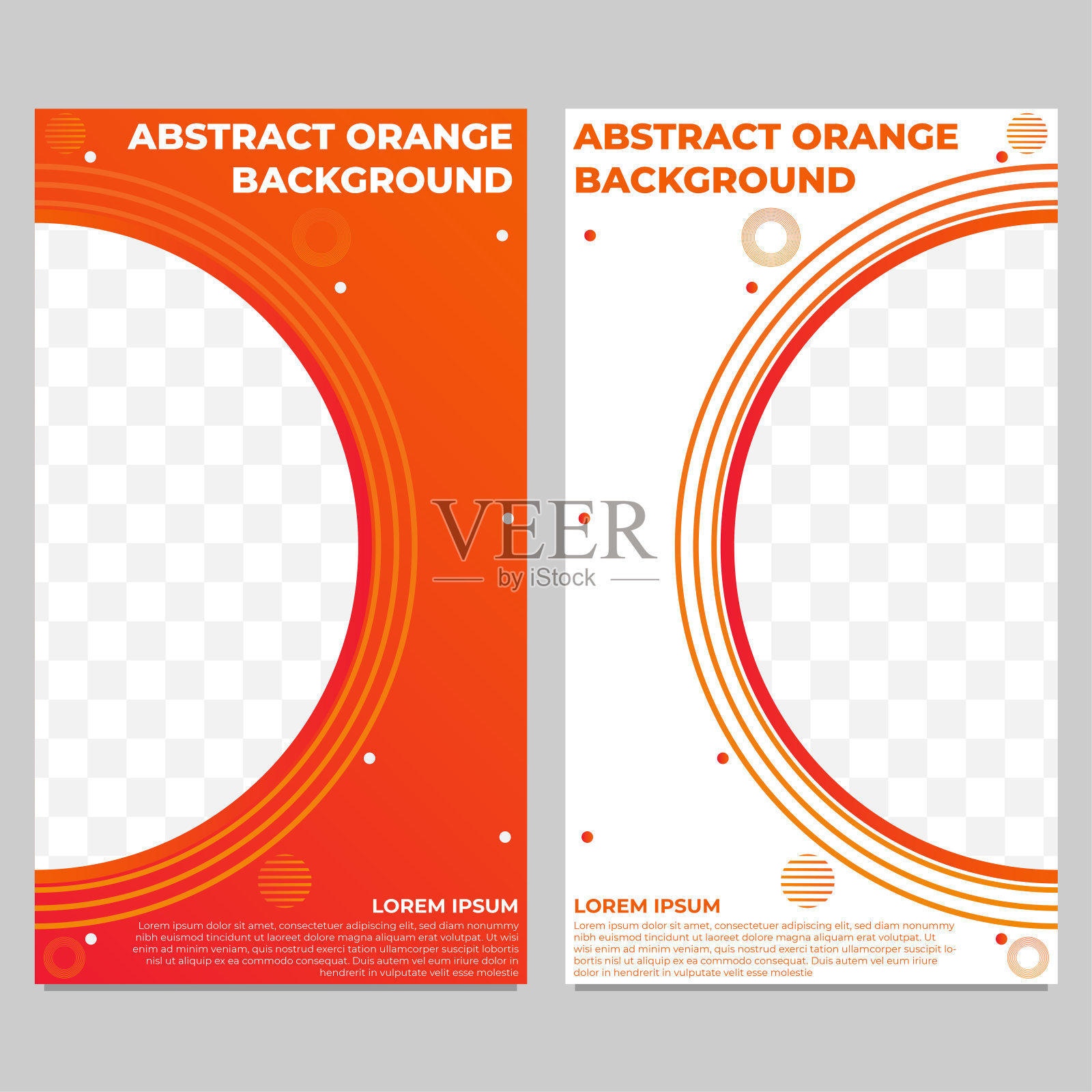 摘要橙色渐变社交媒体故事模板集合设计设计模板素材