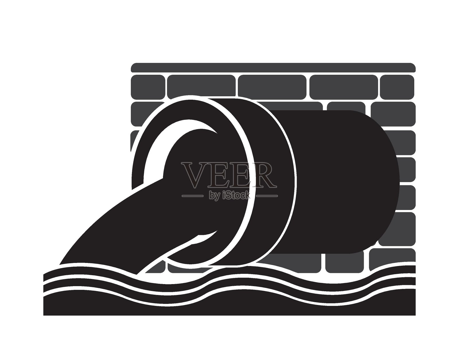 水污染符号，废水图标矢量插图上的白色背景插画图片素材