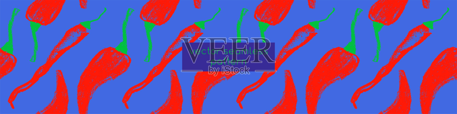 矢量辣椒无缝图案。辣椒手绘图。胡椒图纸。插画图片素材