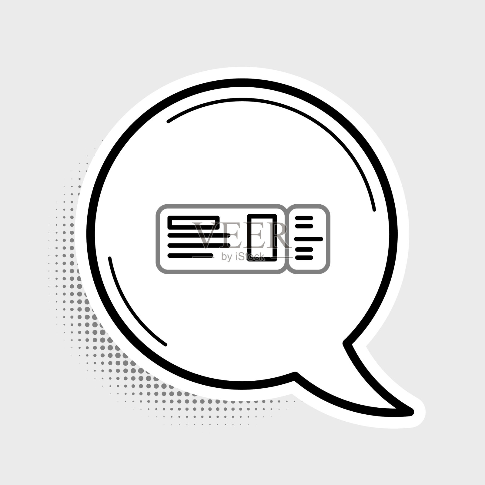 线路旅行票图标孤立在灰色上图标素材