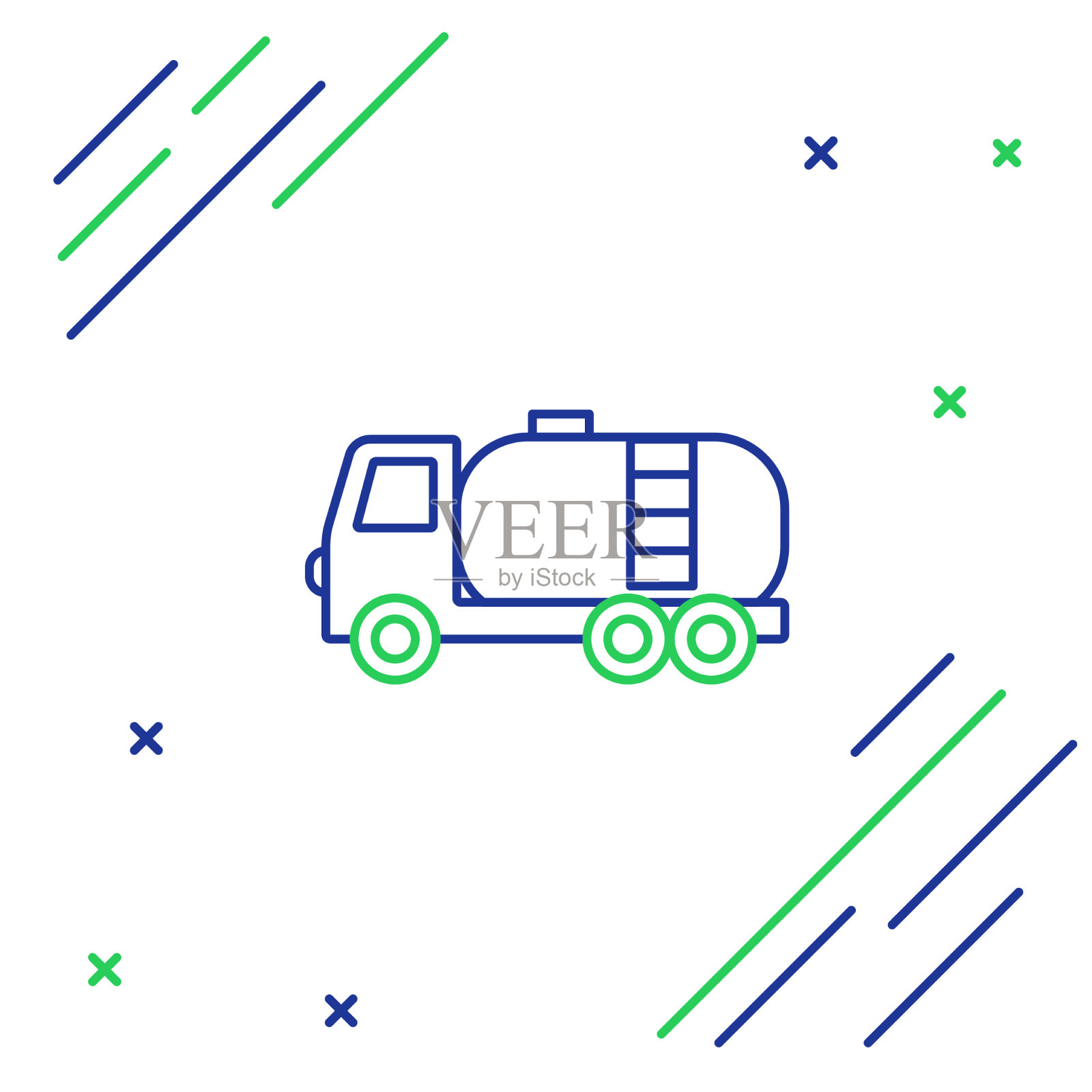 线油罐车图标孤立在白色上插画图片素材