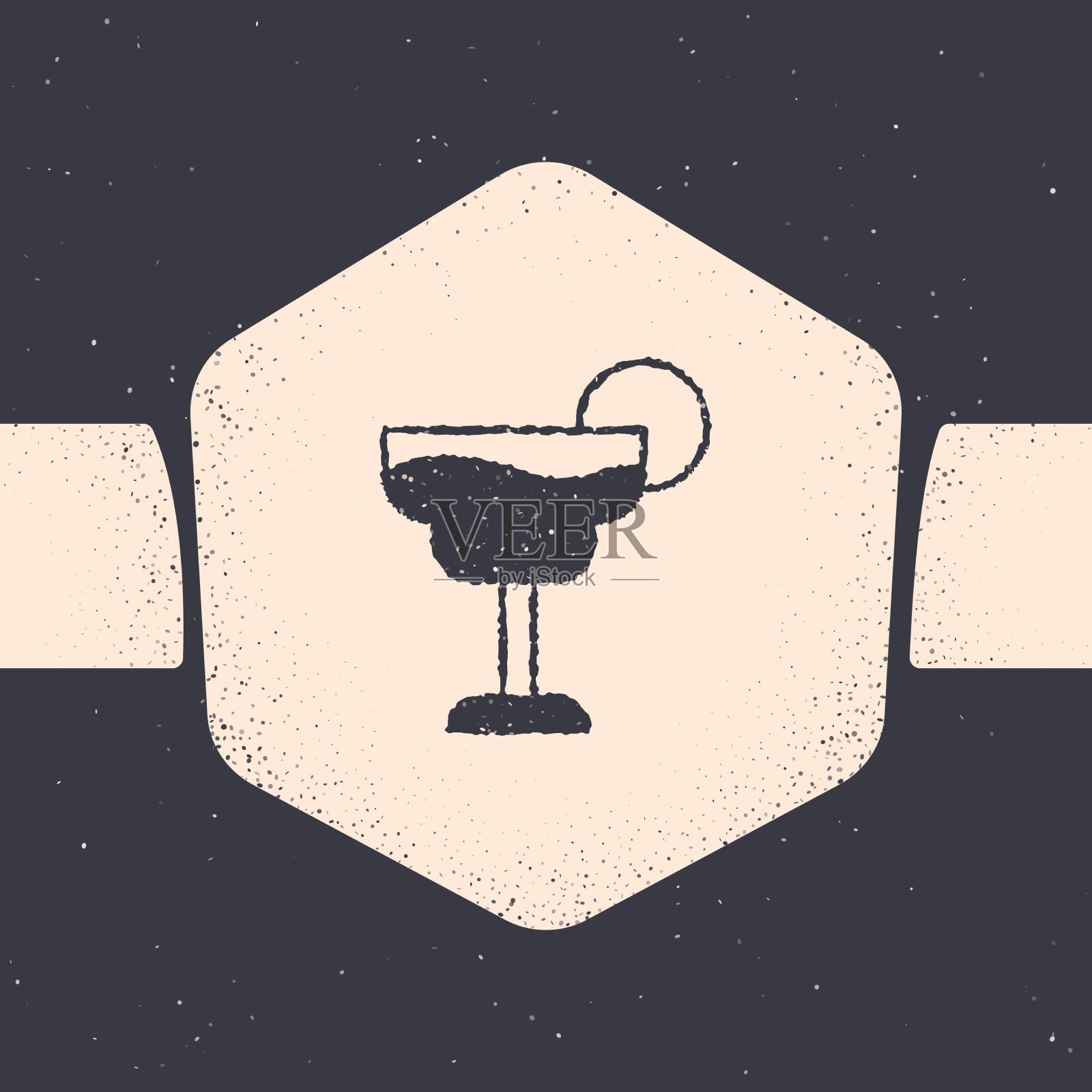 垃圾鸡尾酒和酒精饮料的图标孤立上插画图片素材