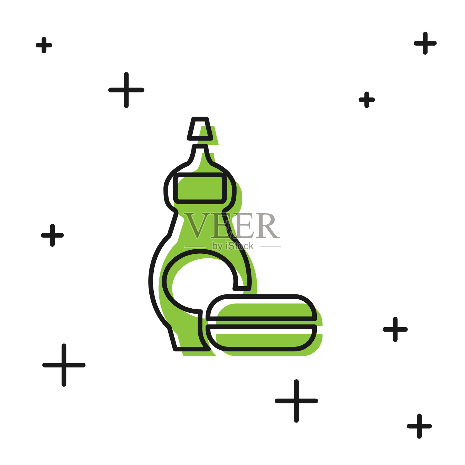 黑色洗碗液瓶图标孤立上插画图片素材