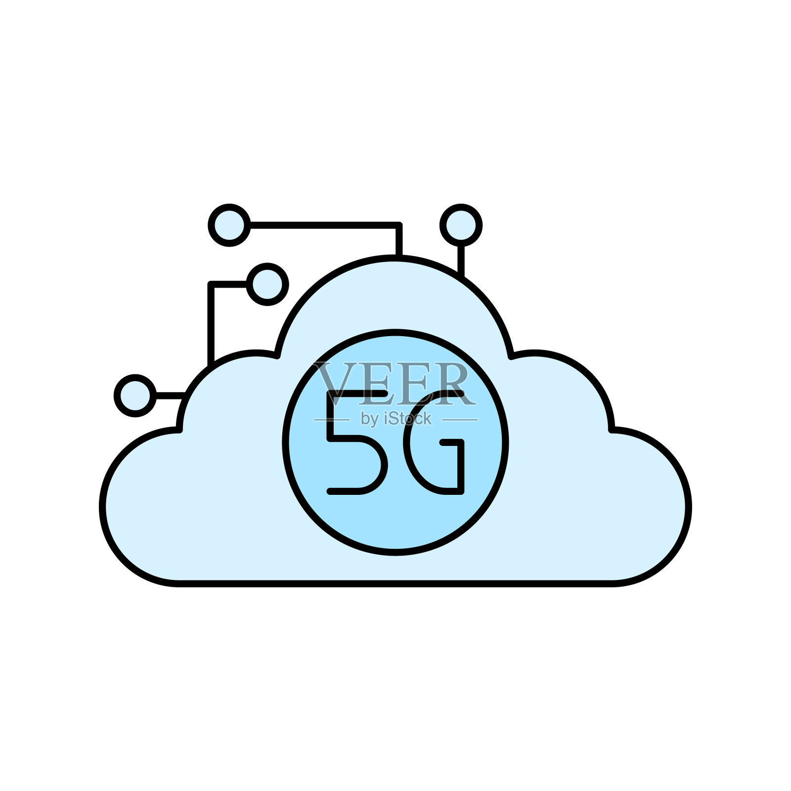 5G云技术图标插画图片素材