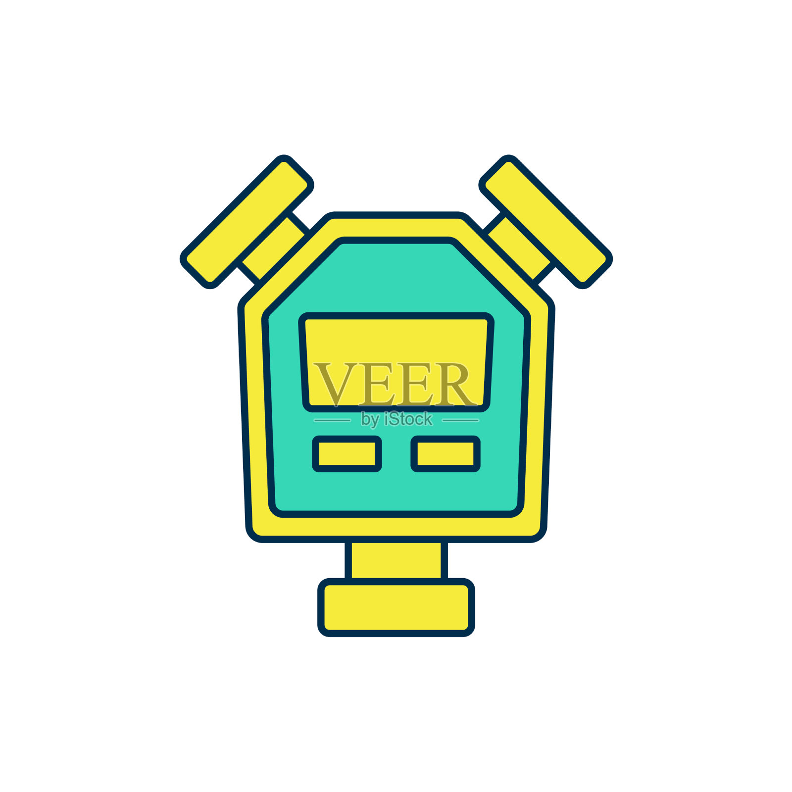 填充轮廓秒表图标孤立在白色上图标素材