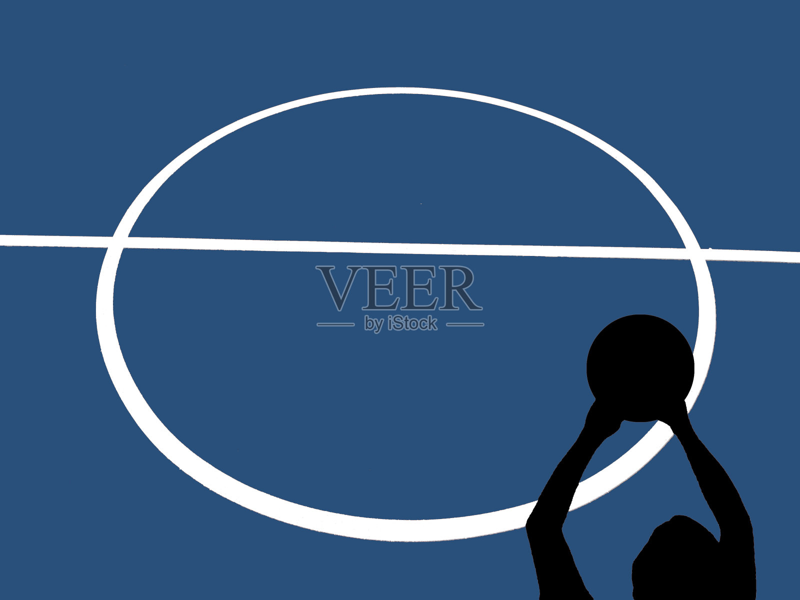 户外球场上五颜六色的篮球线插画图片素材