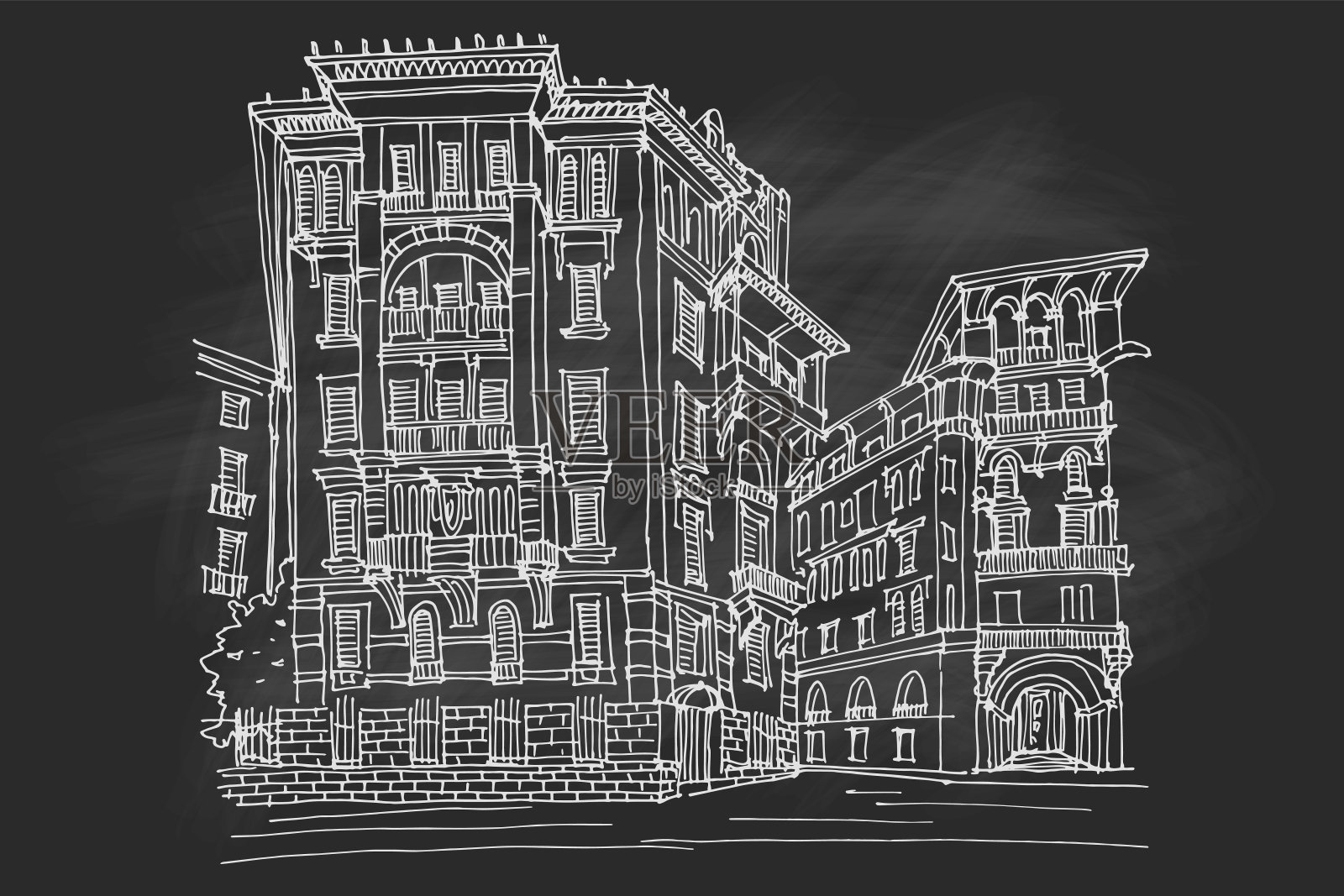 意大利罗马科佩德区矢量草图插画图片素材