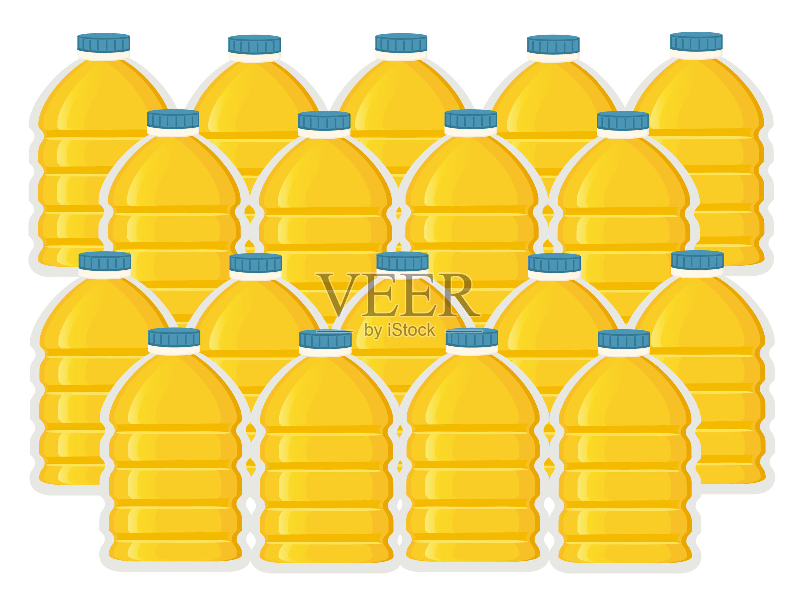 向日葵油在大塑料瓶向量插图在白色背景插画图片素材