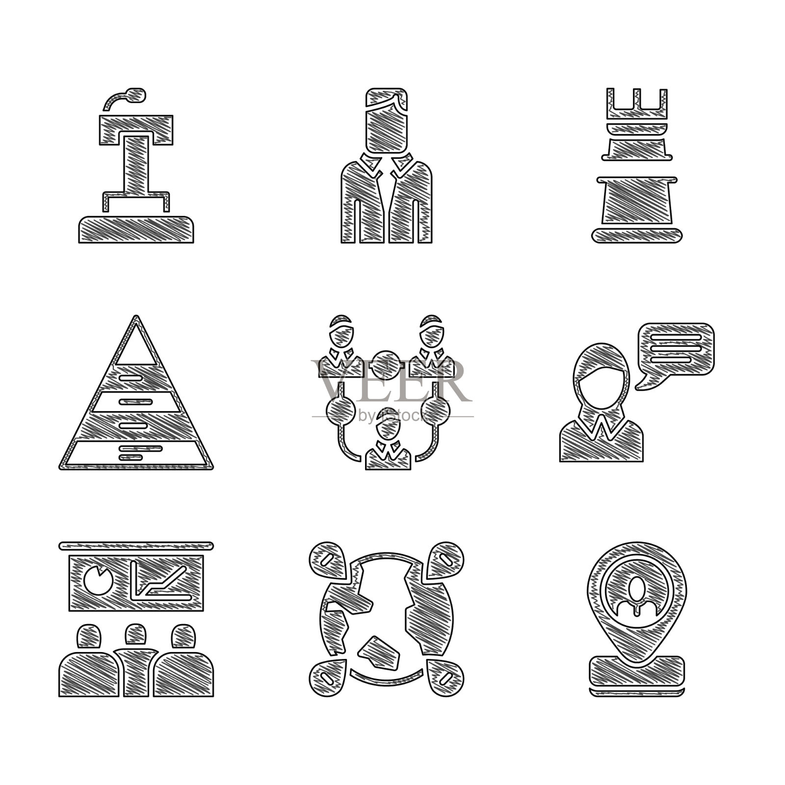 设置项目团队在全球的基地位置图标素材