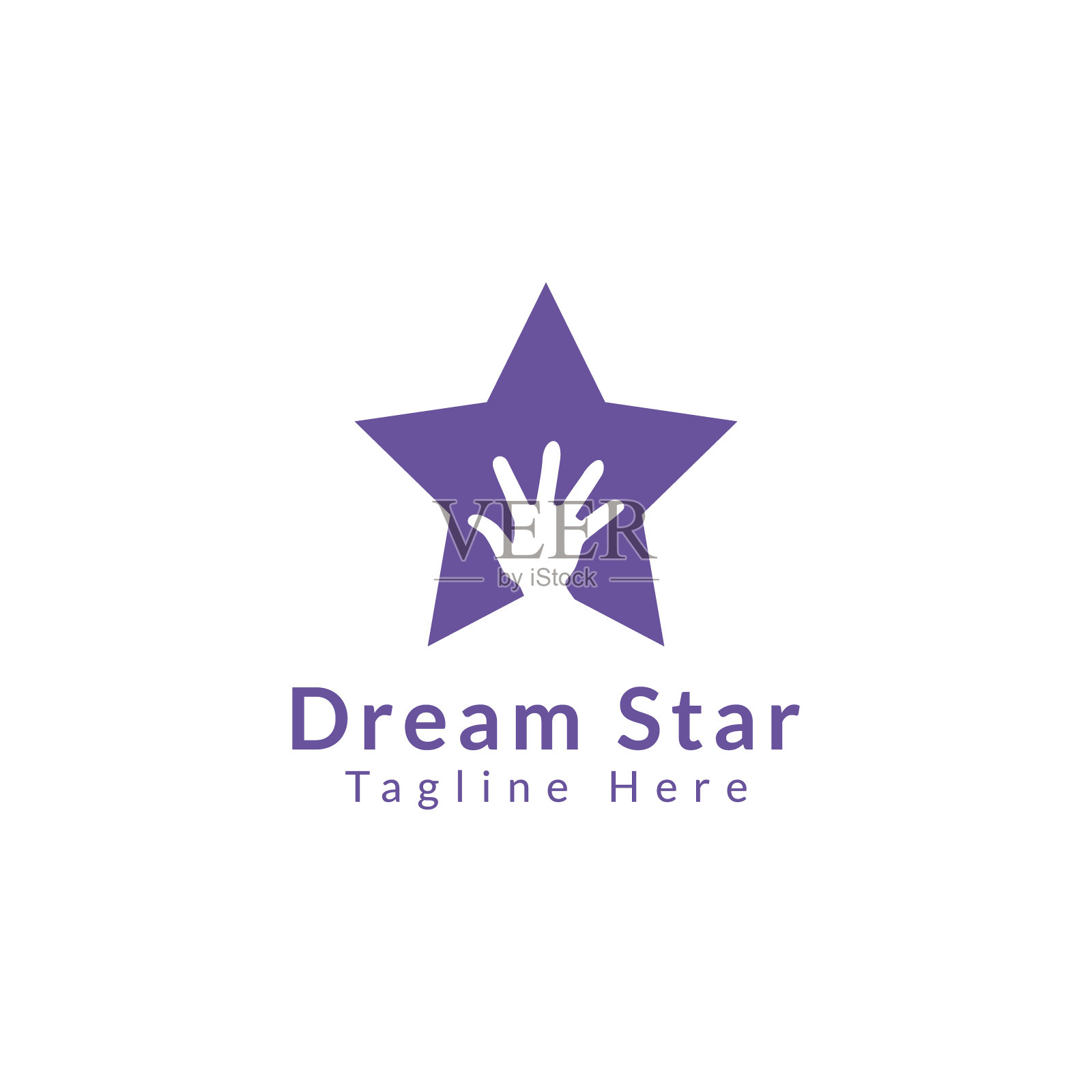 梦幻之星符号概念。手星符号设计。插画图片素材