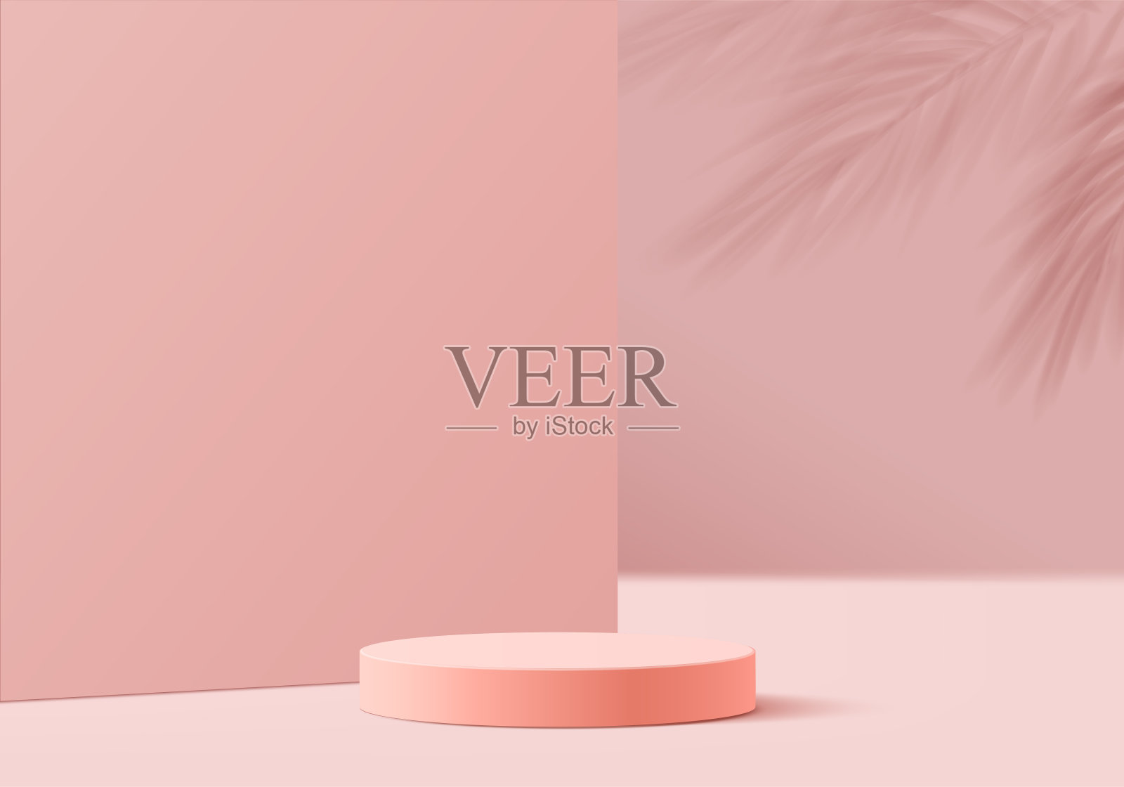 三维背景产品用几何平台展示最小的平台场景。背景向量3d与获奖者领奖台。站着展示化妆品。舞台陈列柜在底座现代工作室粉红色粉彩插画图片素材